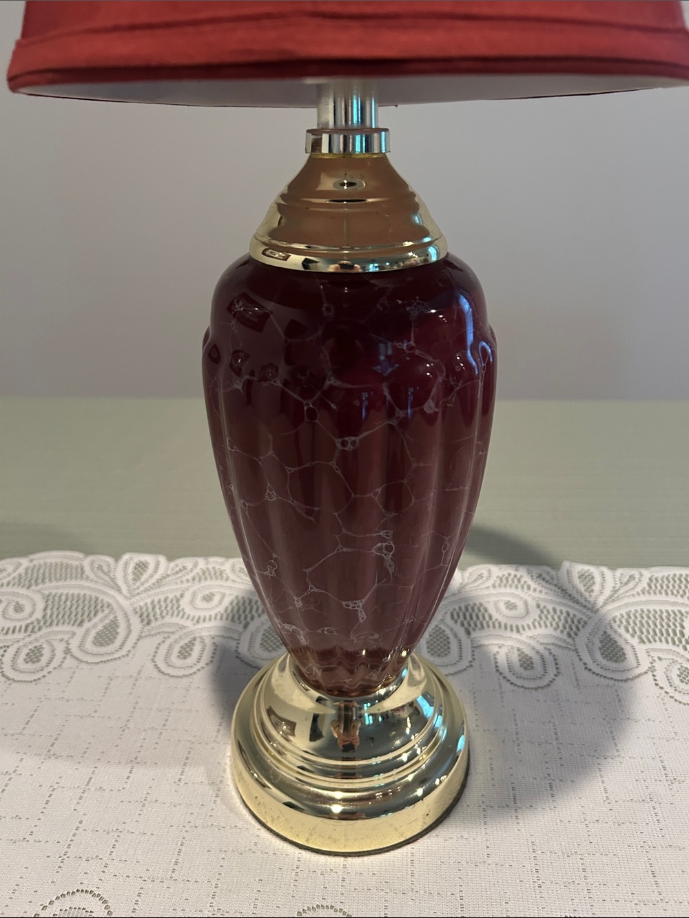 MCM look Ceramic Table Lamp with Brass Base - Unbranded H 18 in - Picture 7 of 8